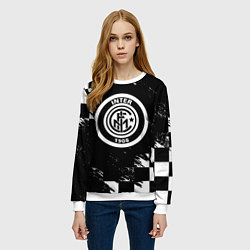 Свитшот женский Inter клетка краски, цвет: 3D-белый — фото 2