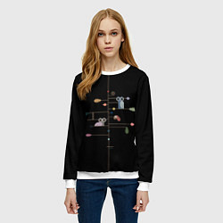 Свитшот женский Ученые совы осенью в лесу, цвет: 3D-белый — фото 2