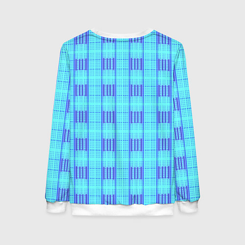 Женский свитшот Color neon light blue purple stripes / 3D-Белый – фото 2