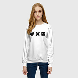 Свитшот женский Love death and robots - black and white, цвет: 3D-белый — фото 2