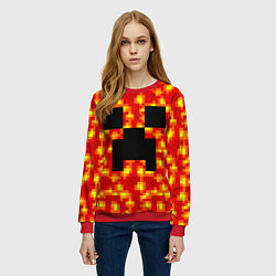 Свитшот женский Лавовый крипер, цвет: 3D-красный — фото 2