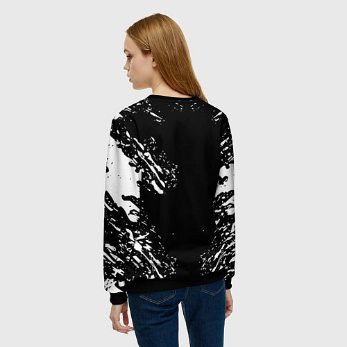 Женский свитшот Inter белые штрихи красок / 3D-Черный – фото 4