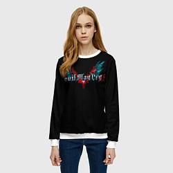 Свитшот женский Devil may cry 5 лого, цвет: 3D-белый — фото 2