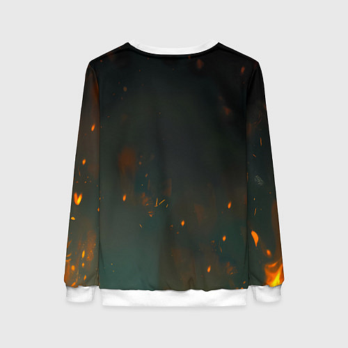 Женский свитшот Ведьмак и огненная Трисс / 3D-Белый – фото 2