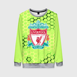 Свитшот женский Ливерпуль кислотные соты, цвет: 3D-меланж