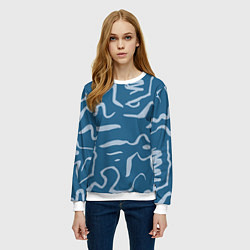 Свитшот женский Геометрический узор, цвет: 3D-белый — фото 2