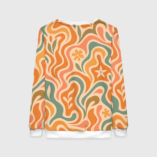Женский свитшот Цветочная волна / 3D-Белый – фото 2