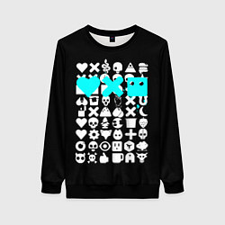 Свитшот женский Love Death and Robots синий, цвет: 3D-черный