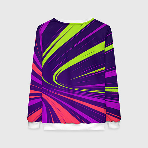 Женский свитшот Красные хаотичные линии / 3D-Белый – фото 2