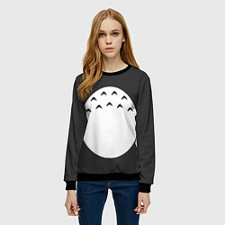 Свитшот женский Тоторо живот, цвет: 3D-черный — фото 2