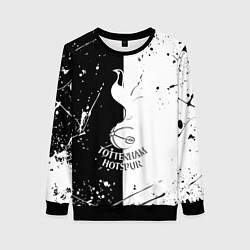 Свитшот женский Тоттенхэм черно белые брызги, цвет: 3D-черный