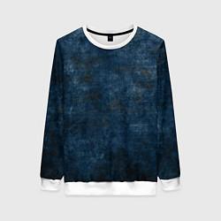 Женский свитшот Абстракция - old blue wall with black stains