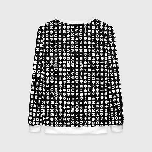 Женский свитшот Любовь смерть и роботы, глитч символ паттерн / 3D-Белый – фото 2