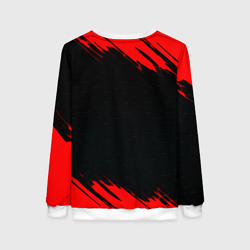 Женский свитшот Атлетико Мадрид красные краски / 3D-Белый – фото 2
