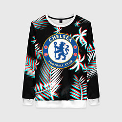 Женский свитшот Chelsea тропики глитч текстура