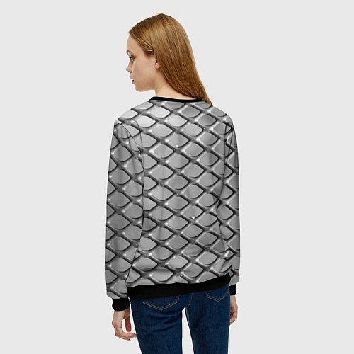 Женский свитшот Стальная сетка / 3D-Черный – фото 4