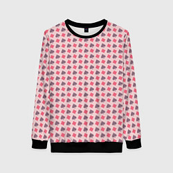 Свитшот женский Паттерн бубны и пики розовый, цвет: 3D-черный