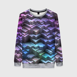 Свитшот женский Неоновый рельеф, цвет: 3D-меланж