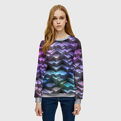Свитшот женский Неоновый рельеф, цвет: 3D-меланж — фото 2