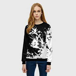Свитшот женский Взрывная белая краска на чёрном, цвет: 3D-черный — фото 2