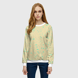 Свитшот женский Color beige turquoise, цвет: 3D-белый — фото 2