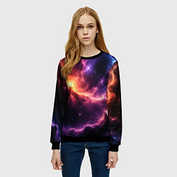 Свитшот женский Фантастические космические туманы, цвет: 3D-черный — фото 2