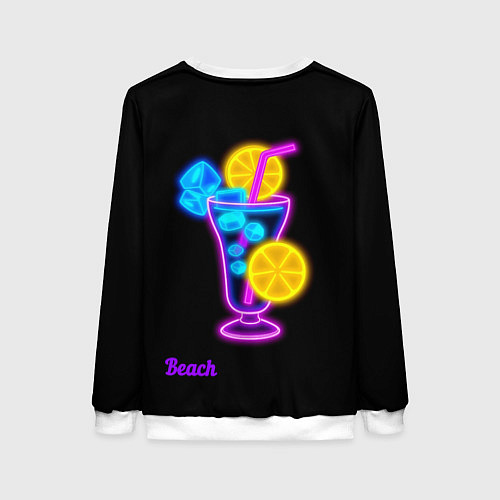 Женский свитшот Night beach / 3D-Белый – фото 2