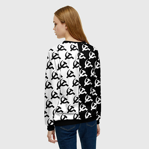Женский свитшот Borussia паттерн ссср / 3D-Черный – фото 4