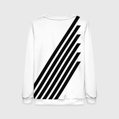 Женский свитшот Barcelona черно белые полосы / 3D-Белый – фото 2