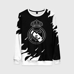 Свитшот женский Реал Мадрид белый огонь, цвет: 3D-белый