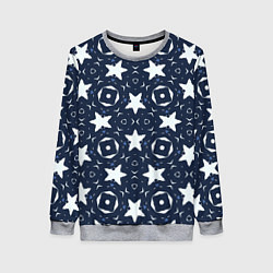 Свитшот женский Звезды, квадраты, сердечки, цвет: 3D-меланж