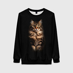 Свитшот женский Брутальный сибирский кот, цвет: 3D-черный