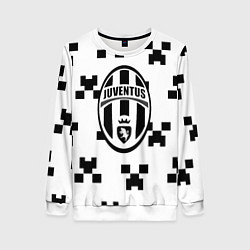 Свитшот женский Juventus x minecraft pattern, цвет: 3D-белый