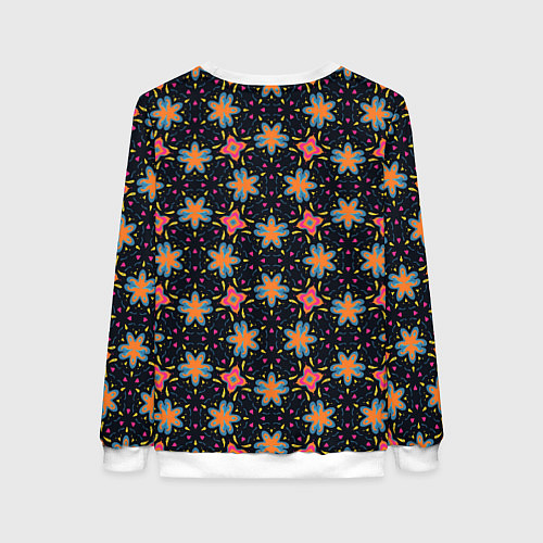 Женский свитшот Цветочно-геометрический узор / 3D-Белый – фото 2