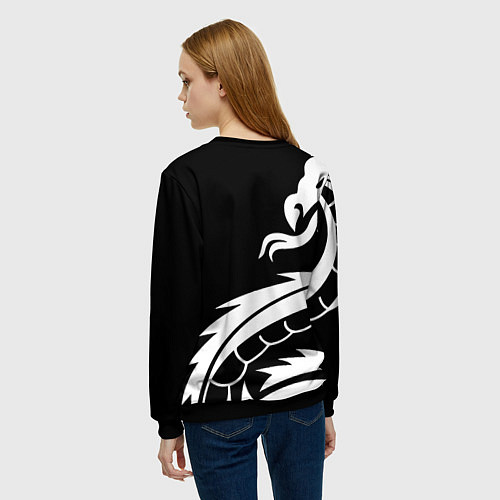 Женский свитшот Borussia дракон белый / 3D-Черный – фото 4