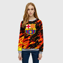 Свитшот женский Barcelona штрихи огненные, цвет: 3D-меланж — фото 2