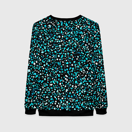 Женский свитшот Голубые неоновые крапинки / 3D-Черный – фото 2