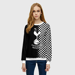 Свитшот женский Тоттенхэм клетка шахматная, цвет: 3D-белый — фото 2