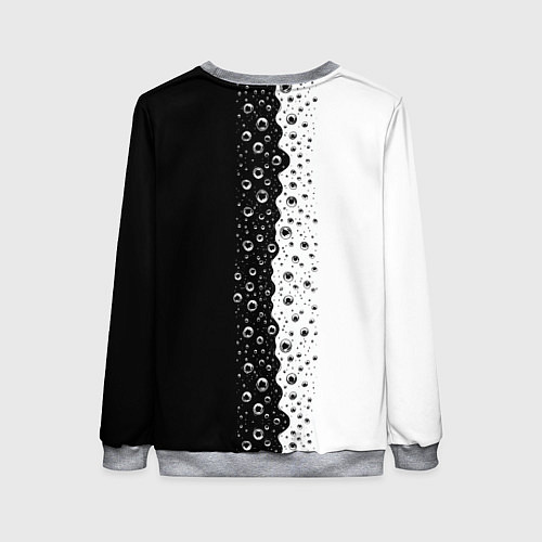 Женский свитшот Лучше вода у друга черно-белый узор / 3D-Меланж – фото 2