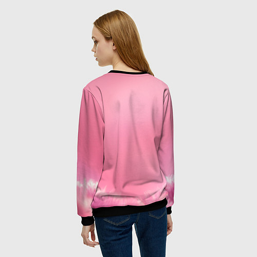 Женский свитшот Милая фиолетовая птичка / 3D-Черный – фото 4