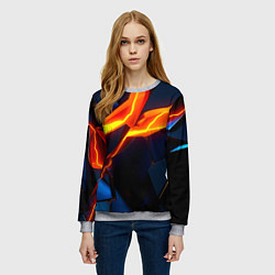 Свитшот женский Plate fractures, цвет: 3D-меланж — фото 2