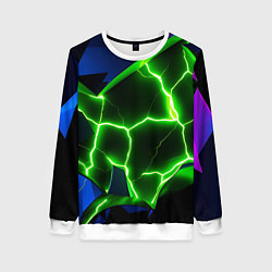 Свитшот женский Neon green glow, цвет: 3D-белый