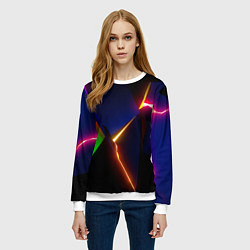 Свитшот женский Neon colored geometric, цвет: 3D-белый — фото 2