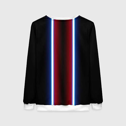 Женский свитшот Color white blue red neon / 3D-Белый – фото 2