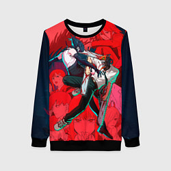 Свитшот женский Битва с Резе Человек бензопила, цвет: 3D-черный