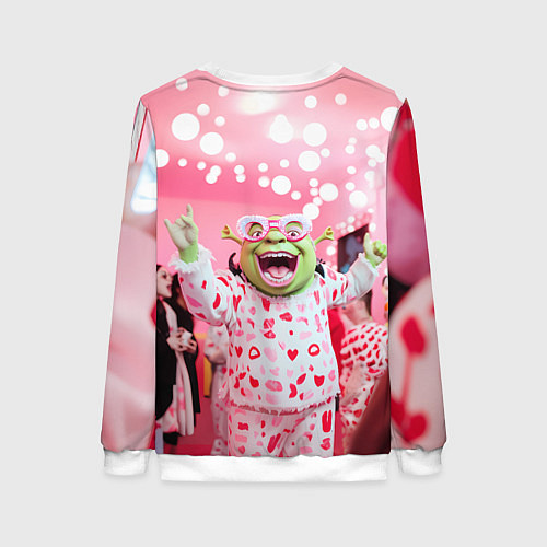Женский свитшот Шрек пижамная вечеринка / 3D-Белый – фото 2