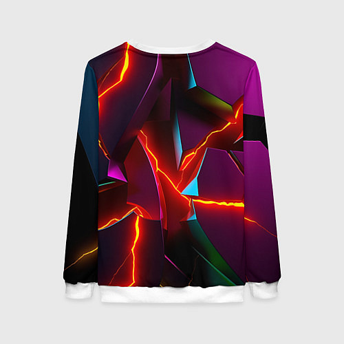 Женский свитшот Fractures multicolored tiles / 3D-Белый – фото 2