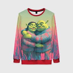 Женский свитшот Принцесса Фиона и Шрек обнимаются