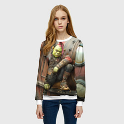 Свитшот женский Шрек в панковских шмотках, цвет: 3D-белый — фото 2