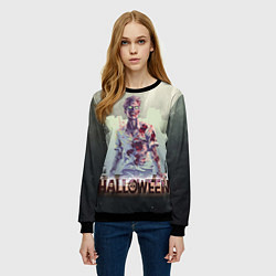 Свитшот женский Halloween зомби, цвет: 3D-черный — фото 2